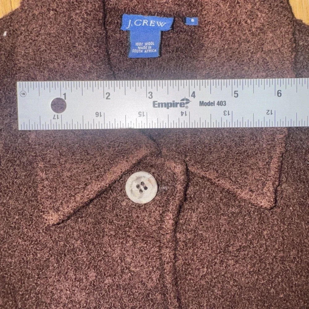 J Crew Vintage 100% Wool peacoat Jacket Size 6 Women's Brown Pockets Y2K #78 - Picture 13 of 16